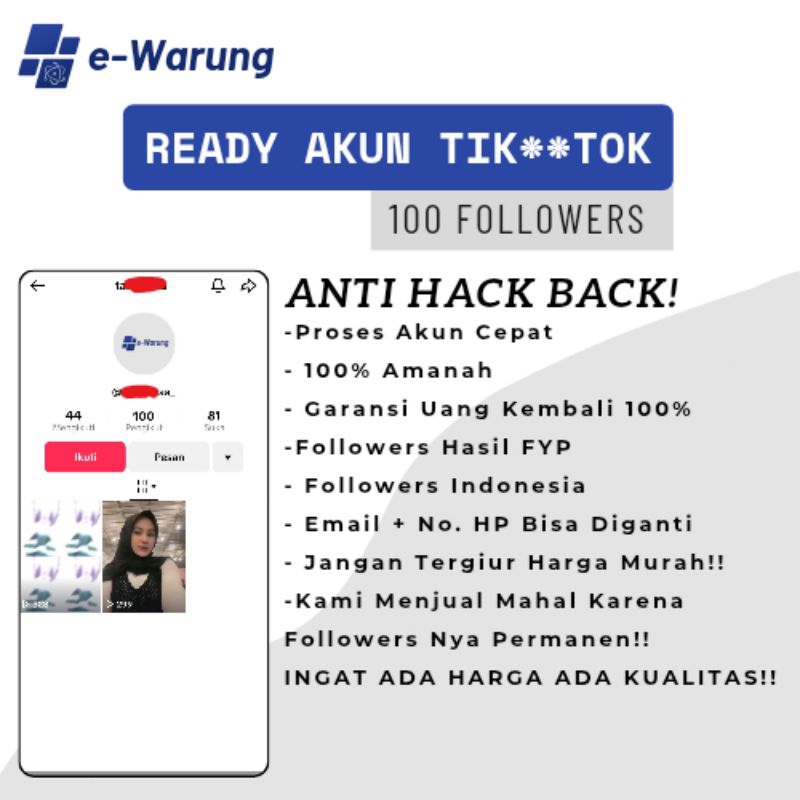 Ready Akun Tiktok Followers Receh