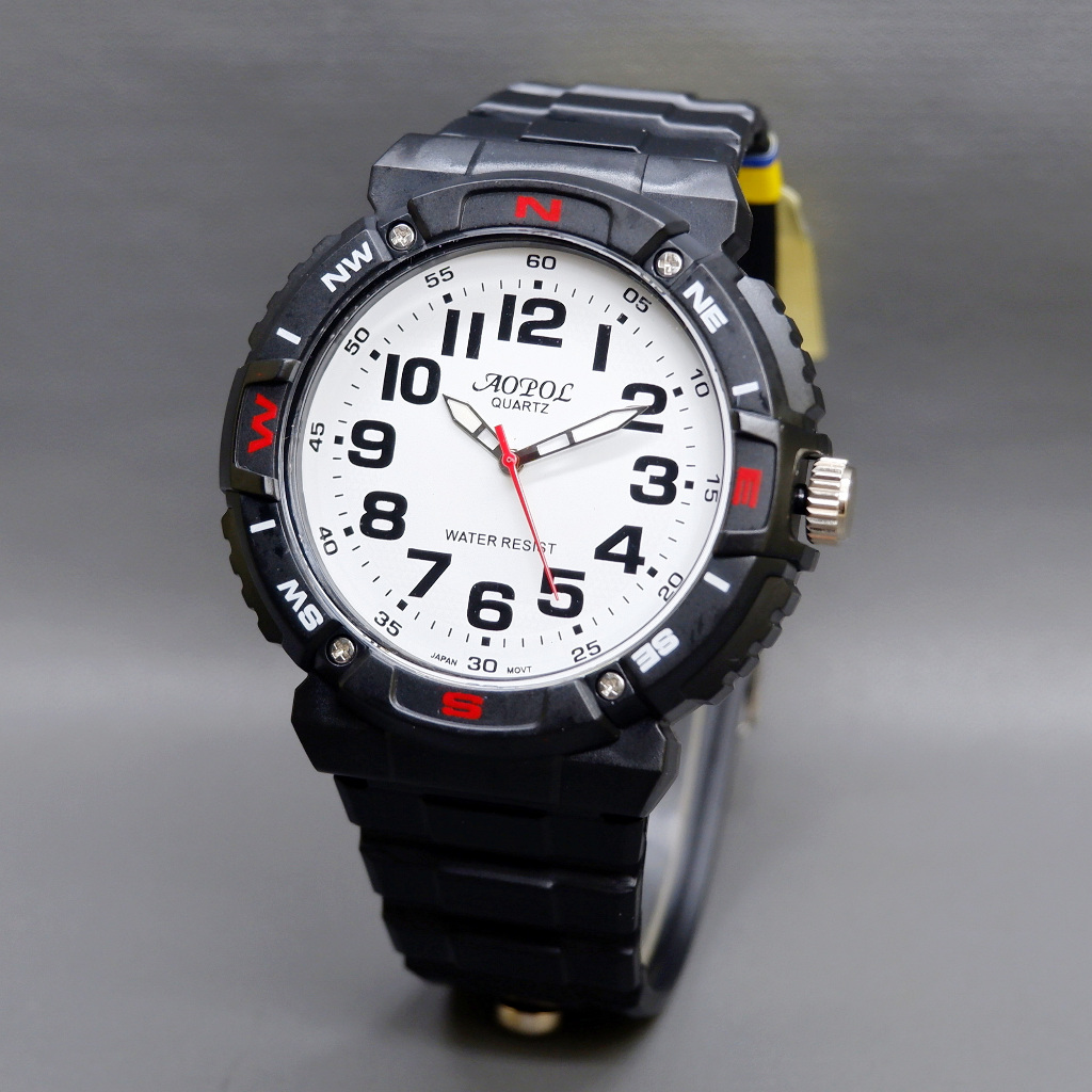 Jam Tangan Pria Original AOPOL 1702 Full Angka Rubber Sporty