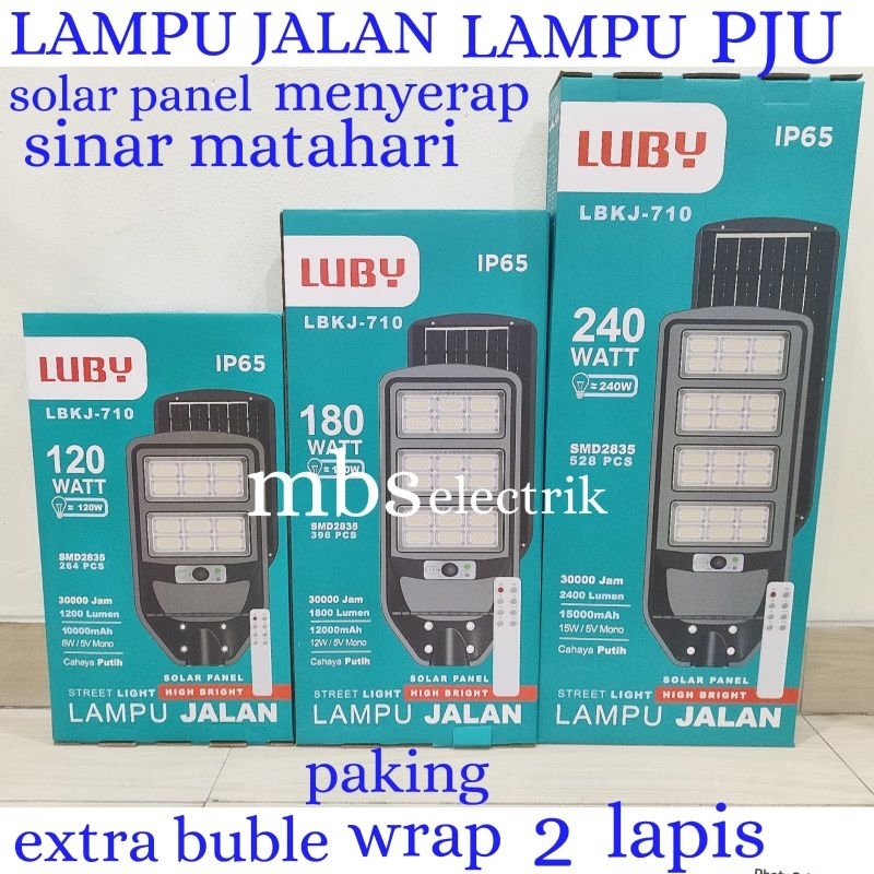 LAMPU JALAN / LAMPU PJU SOLAR PANEL LUBY LBKJ PUTIH 120W-240W