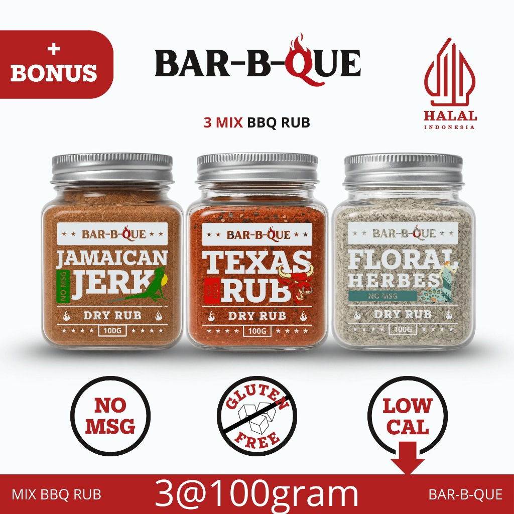 

[PAKET BUNDLING+BONUS] Barbque Bumbu Marinasi Rendah Kalori Bumbu Serba Guna Untuk Diet Tanpa MSG