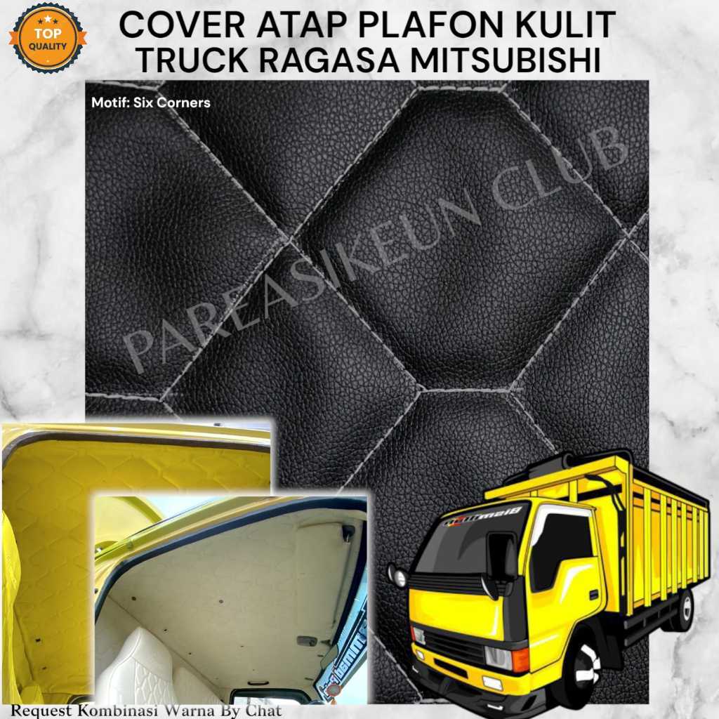 Cover Pelapis Atap Plafon Truck RAGASA Mitsubishi Kulit Variasi Interior Aksesoris Motif Corners