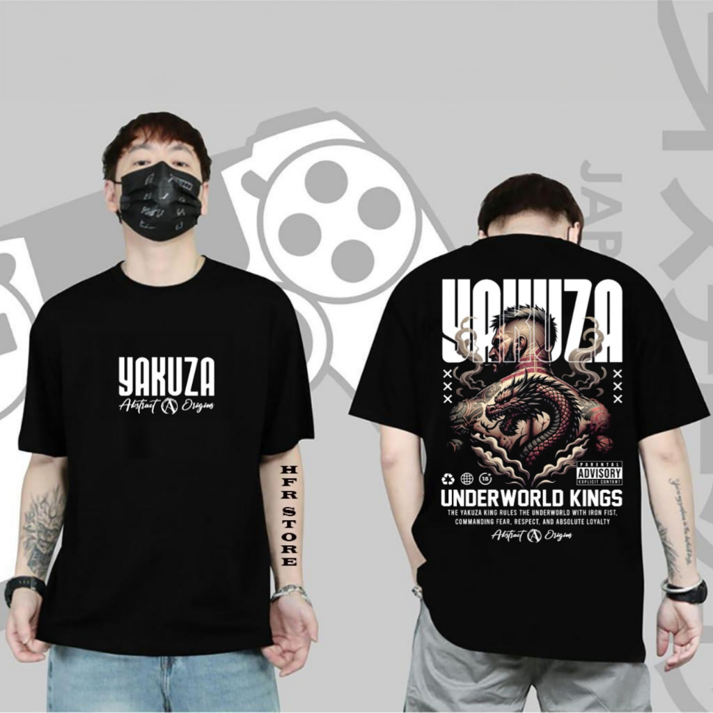 kaos pria distro terbaru kaos pria dewasa kaos pria lengan pendek kaos pria motif yakuza kaos motif 