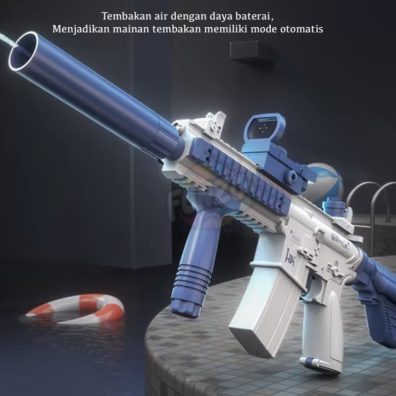 FUNZO - Mainan Anak M416 Electric Watergun Kids Toys - Mainan Tembakan Air M416 Mode Otomatis -