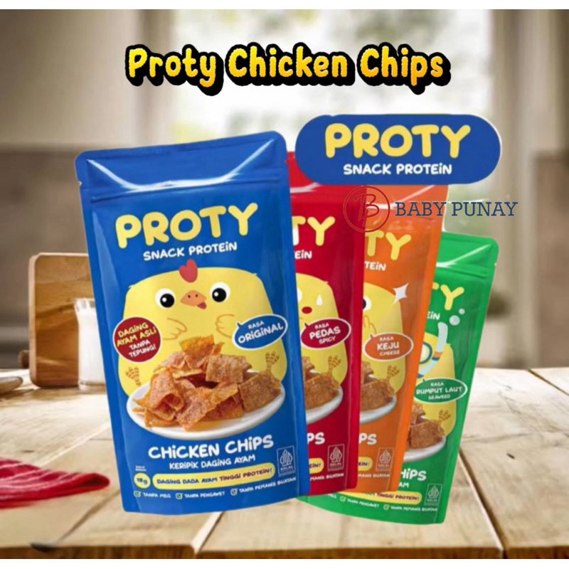 

Snack Sehat PROTY Chicken Chips Original (1 pcs) - Keripik Daging Ayam Krispi - Snack Cemilan Protein Sehat