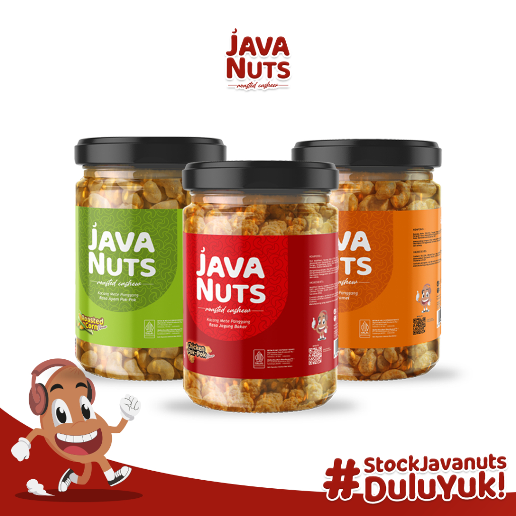 

Cemilan Kacang Mete Panggang Roasted Cashew 300 gr - JavaNuts All Varian 3 Pcs