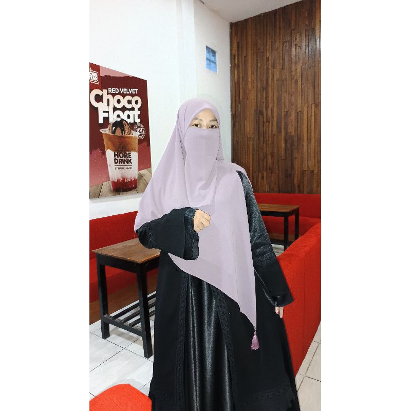 KHIMAR AMYRA SEGI EMPAT ZIPPER TASSEL CERRUTY BABYDOLL ARMANY (SET CADAR)