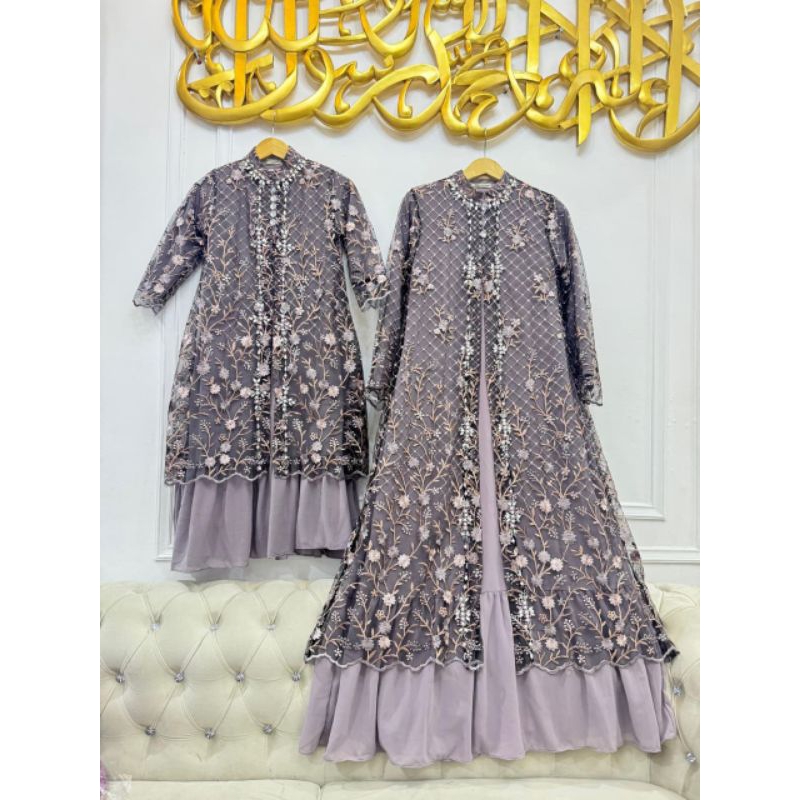Gamis Outer Ibu Couple Anak | Gamis Kondangan | Gamis Outer | Couple ibu anak | Outer lepas | Gamis 
