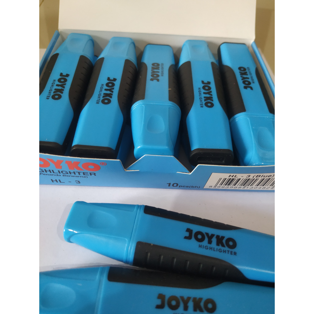 

Joyko Highlighter Stabilo / Penanda Joyko Warna HL-3 Biru (1 Box Isi 10 Pcs)