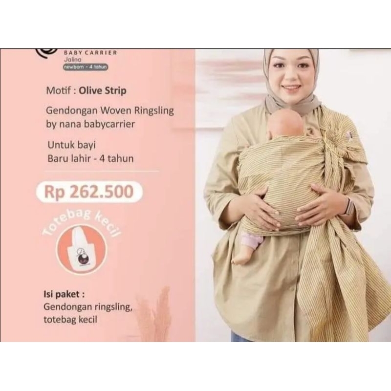 Preloved Gendongan Ringsling Nana Baby Carrier