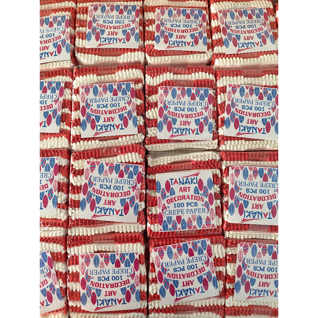 

kertas krep/ Crepe Paper/ merah-putih potongan 100 pcs