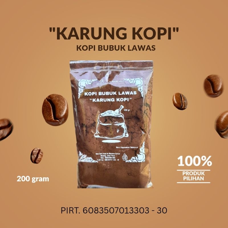 

KOPI BUBUK LAWAS CAP " KARUNG KOPI" - NEW SELO ATAP - KOPI SEDUH - KOPI HITAM - 200 GRAM