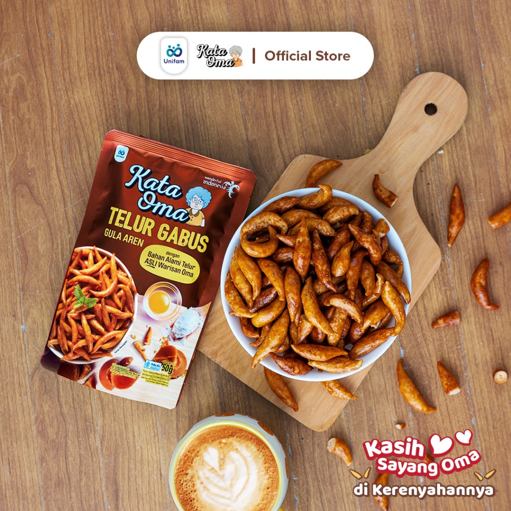 

Kata Oma Telur Gabus Rasa Gula Aren - Cemilan Kue Gabus 50 Gr