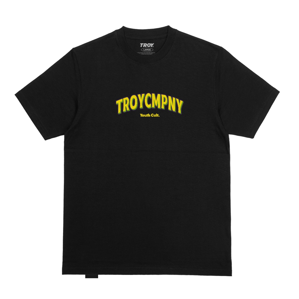 Troy Company Tshirt Black Yellow Spirit - Kaos Pria Lengan Pendek Hitam MT 3113