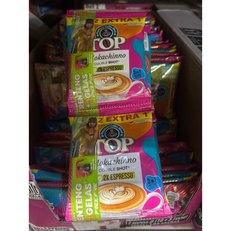 

Top Coffee Kopi Instant 3 in 1 Mokachinno 15 sachet/renceng