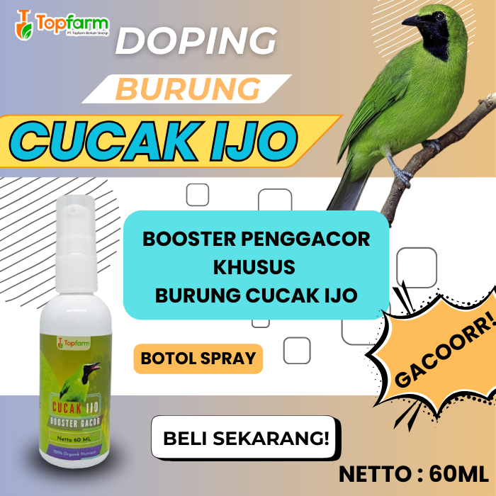 Vitamin Penggacor Burung Cucak Ijo 60ML/ Vitamin Khusus Cucak Ijo/ Vitamin Cucak Ijo Gacor/ Doping C