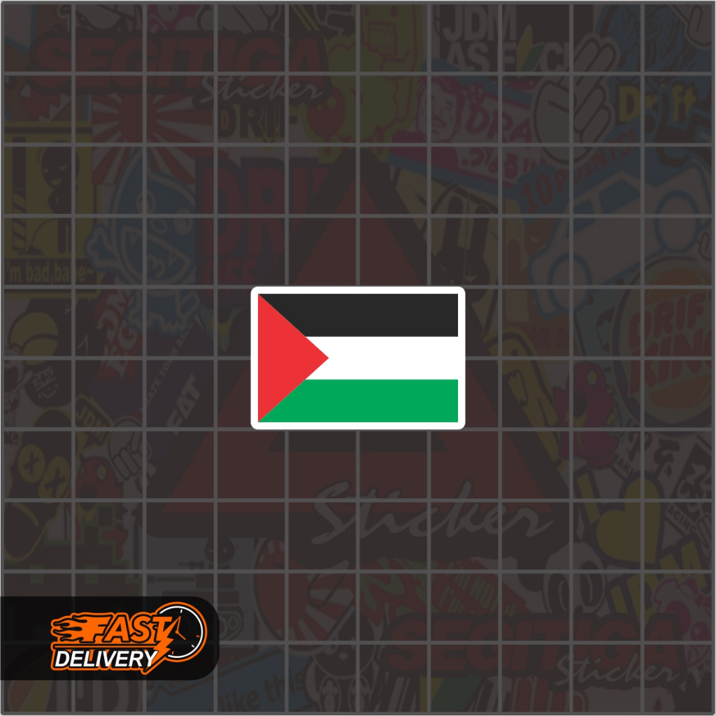 

Sticker Pipi Bendera Palestine Ukuran 3 x 2 Cm