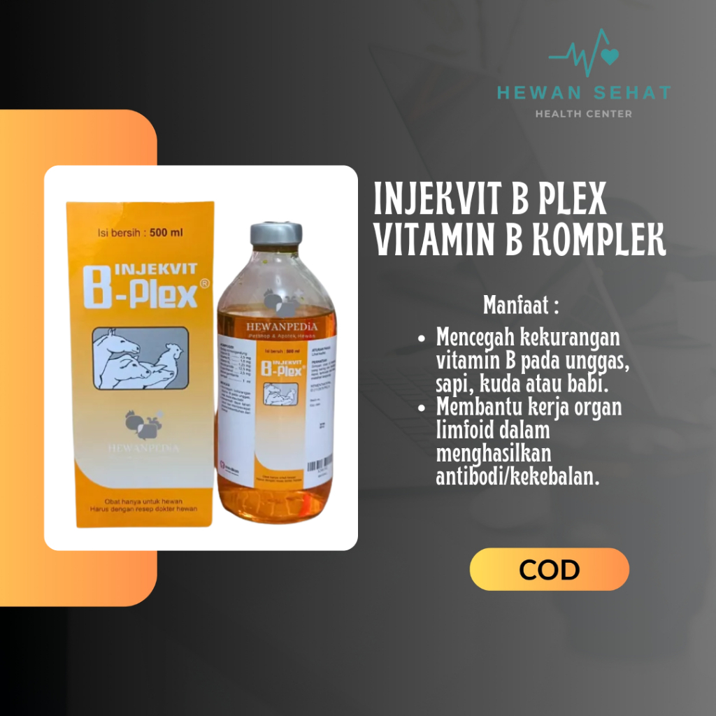 INJEKVIT B PLEX Vitamin B Complex B Kompleks Komplek Ternak Sapi Kambing