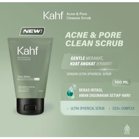 Kahf Acne Pore Cleanse Face Wash Daily Scrub - Man 100ml