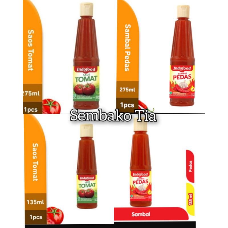

Indofood sambal pedas 135ml /Indofood saus tomat 135ml/indofood Saus Tomat 275ml/Indofood Sambal Pedas 275ml/Indofood Sambal Extra Pedas 275ml