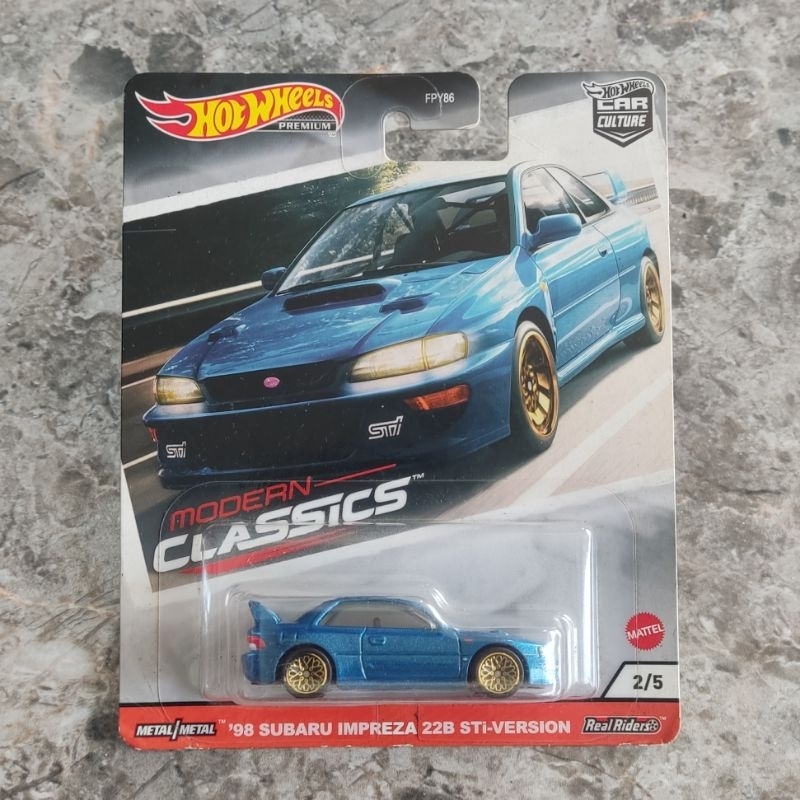 Hot Wheels Premium Seri Modern Classic 98 Subaru Impreza 22B STi-Version Biru - HW PREMIUM
