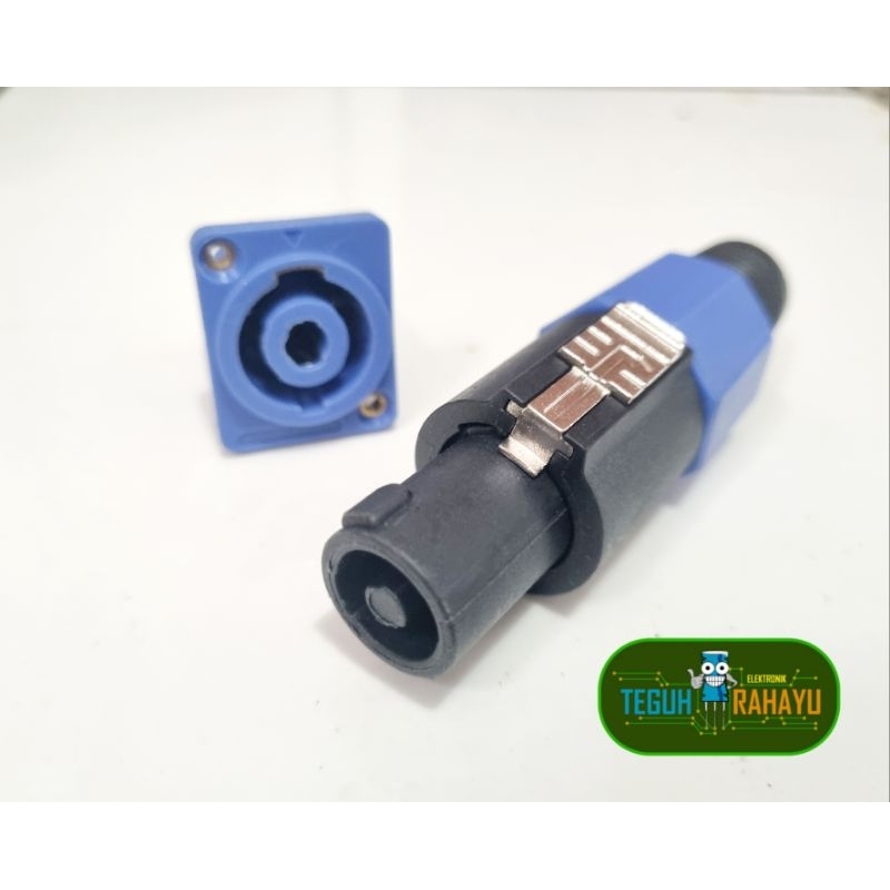 (1 SET) JEK SPEAKON + SOKET SPEAKON BIRU / JEK SPIKON /SOKET SPIKON