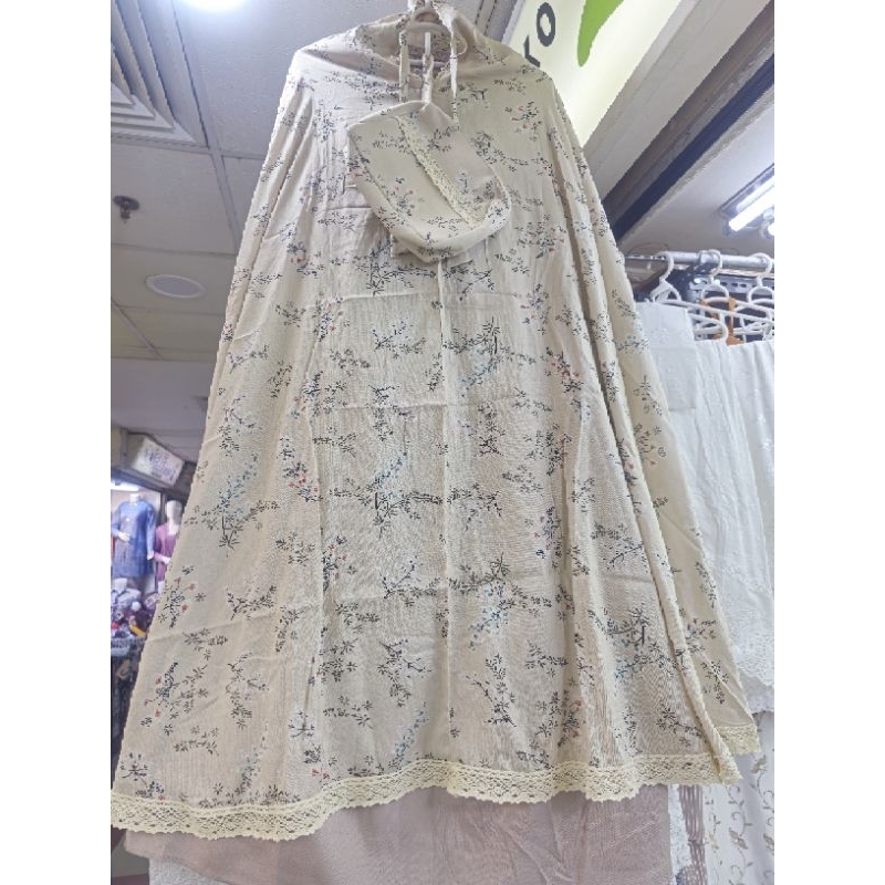 Mukena Rayon Jumbo Kombinasi Rok Polos Motif Tas Cantik