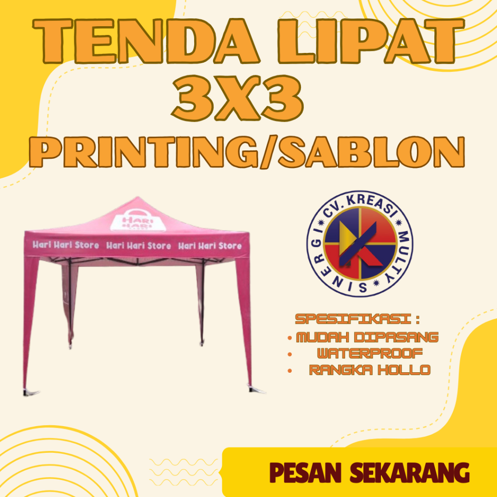 TENDA LIPAT 3x3 PRINTING CUSTOM