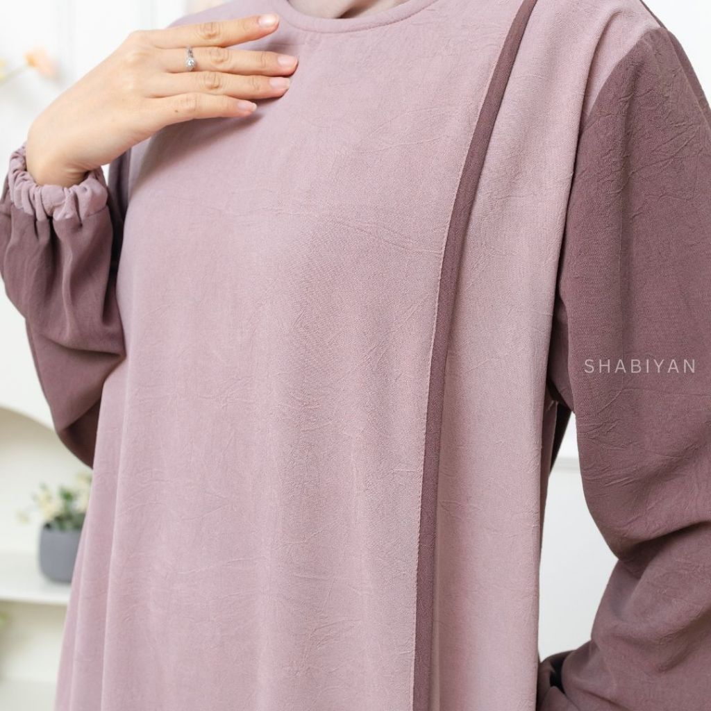 PROMO SHABIYAN 435 GAMIS REMAJA DEWASA KOMBINASI 2 WARNA SYAKILA