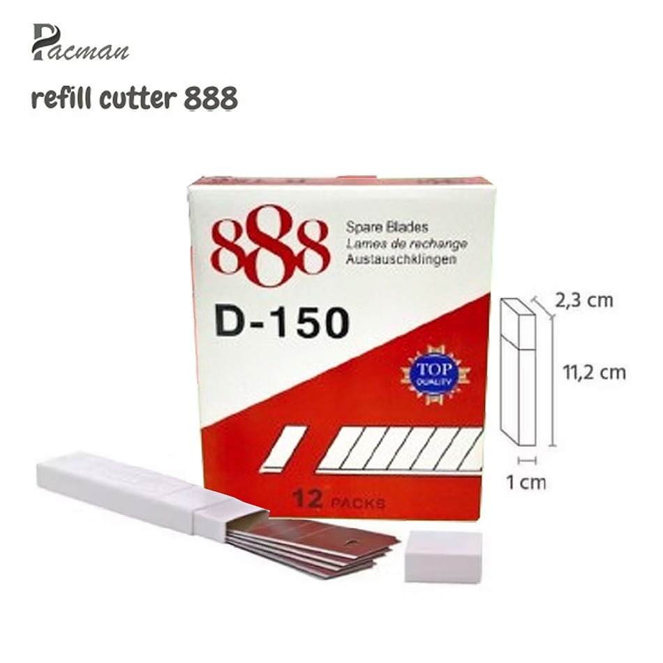 

Baru 1 Box 12 Tube 60 Pcs Isi Cutter / Refill Cutter Besar Pacman 888 L150 D150