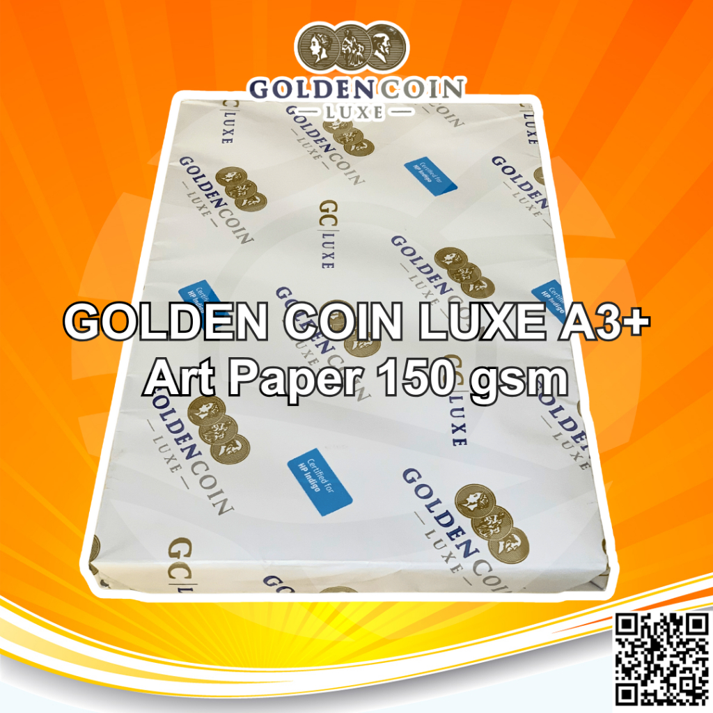 

Golden Coin Luxe Kertas Art Paper Carton 150 Gsm A3+ Digital Print 250 Lembar - Instant/Sameday