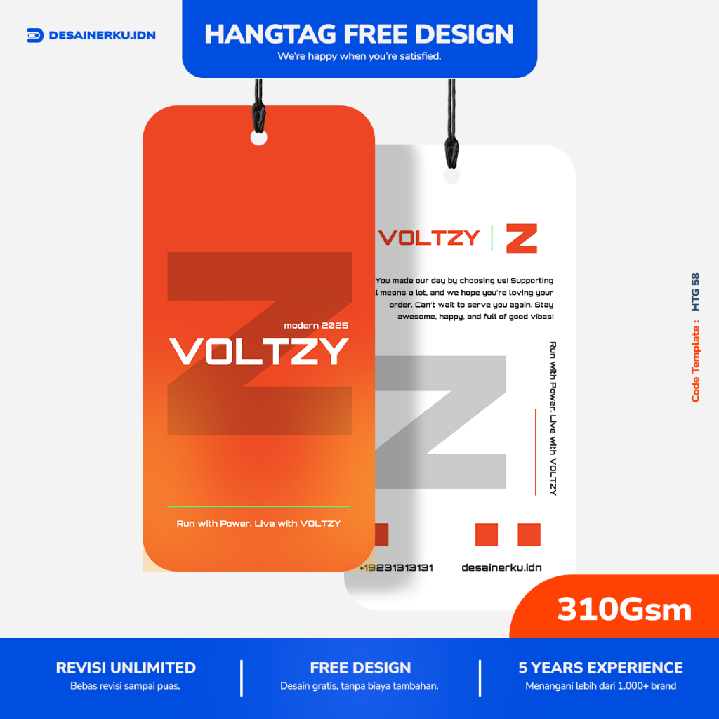 Hangtag Baju Custom FREE DESIGN | Cetak Label Tag Baju Desain Sendiri | Tag Baju Murah | LABEL310GSM