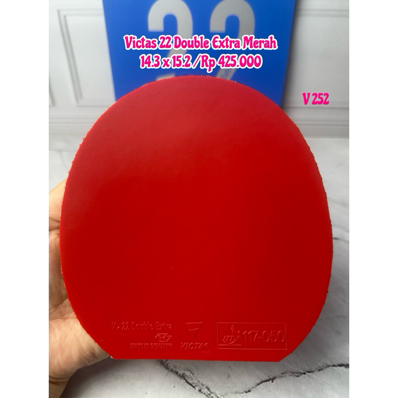 Second karet bet bat tenis meja pingpong Victas 22 double extra warna Merah