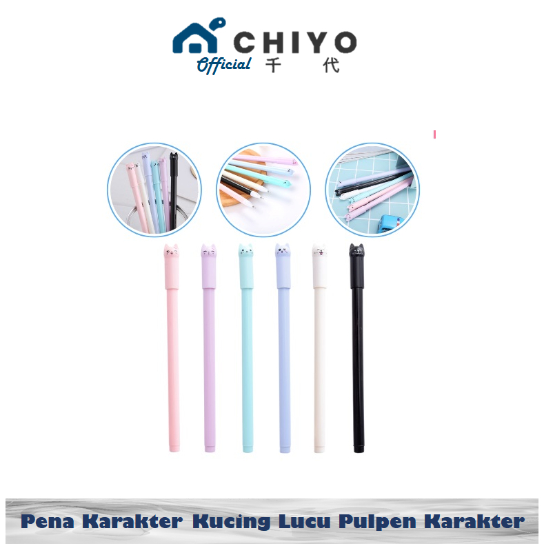

CHIYO Living - Pena Karakter Kucing Lucu Pulpen Karakter Gel Imut Pulpen Gel Pena Murah Gel Pen 0.5mm