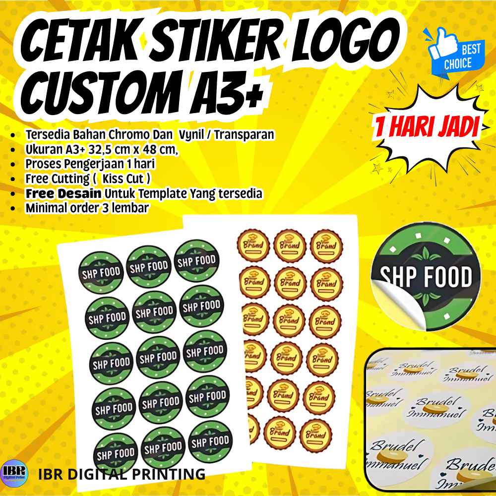 

CETAK Stiker Chromo A3, Cetak Stiker Logo, Cetak Stiker Custom