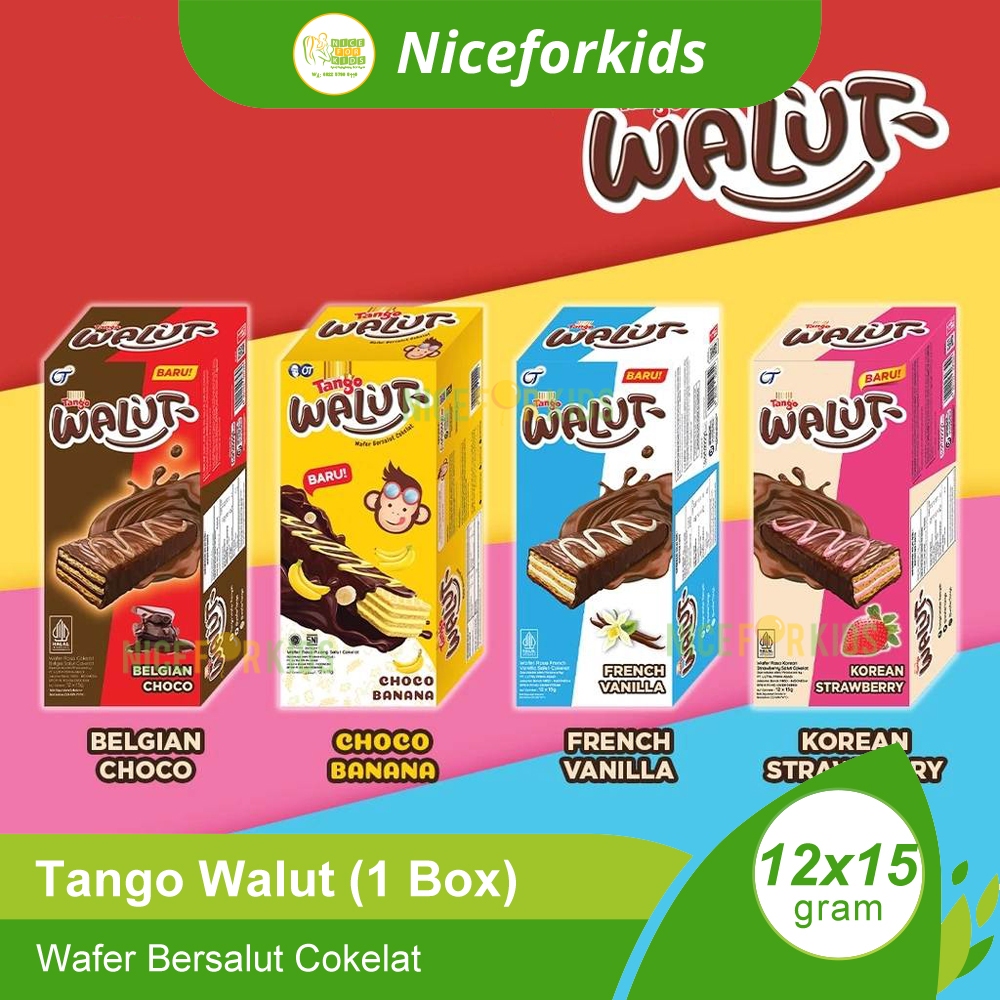 

Tango Walut 12x15gr / Wafer Bersalut Coklat Enak