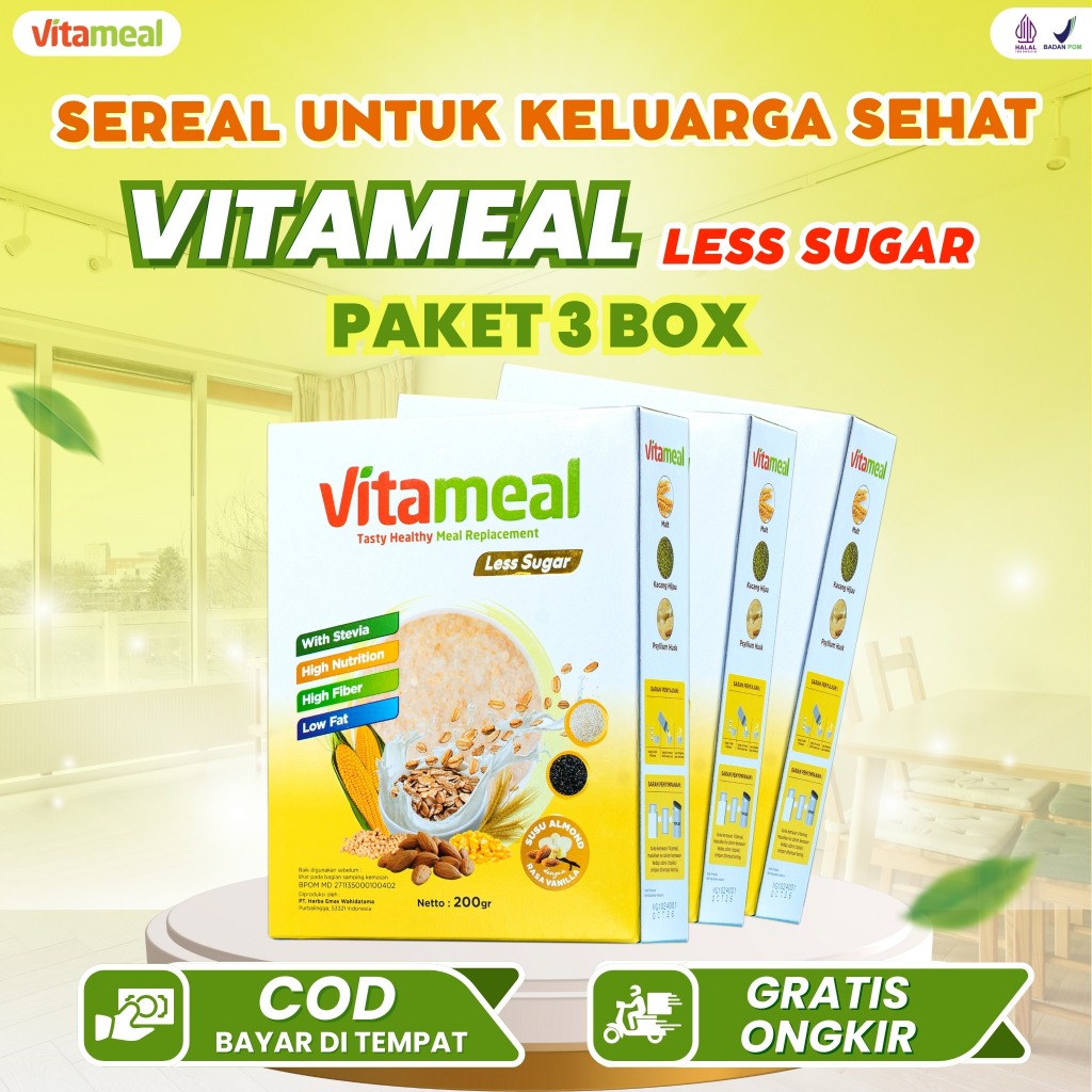 

Vitameal Les Sugar 3 BOX - Bantu Mengatasi Hipertensi Kolesterol dan Menstabilkan Gula Darah HALAL