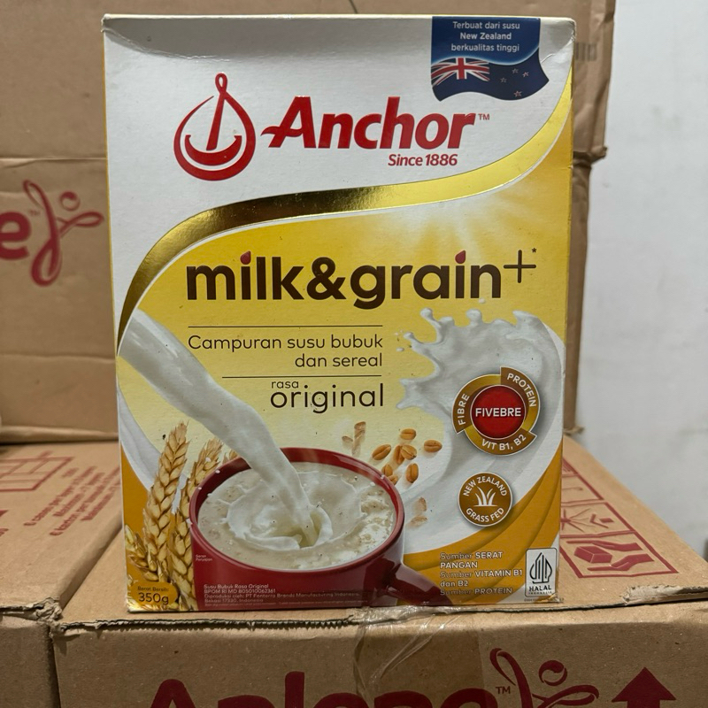 

Anchor Milk And Grain+ Susu Bubuk Dan Sereal Rasa Original 350gr