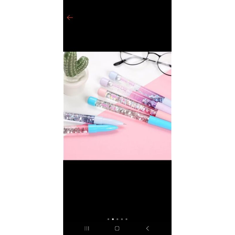 

Pulpen gliter warna tulisan hitam