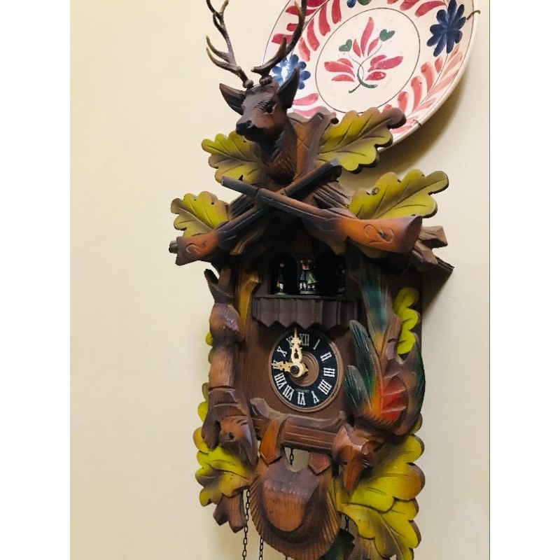 Jam kikuk Cuckoo clock Hunter Melodial Dansa Original Made In Germany