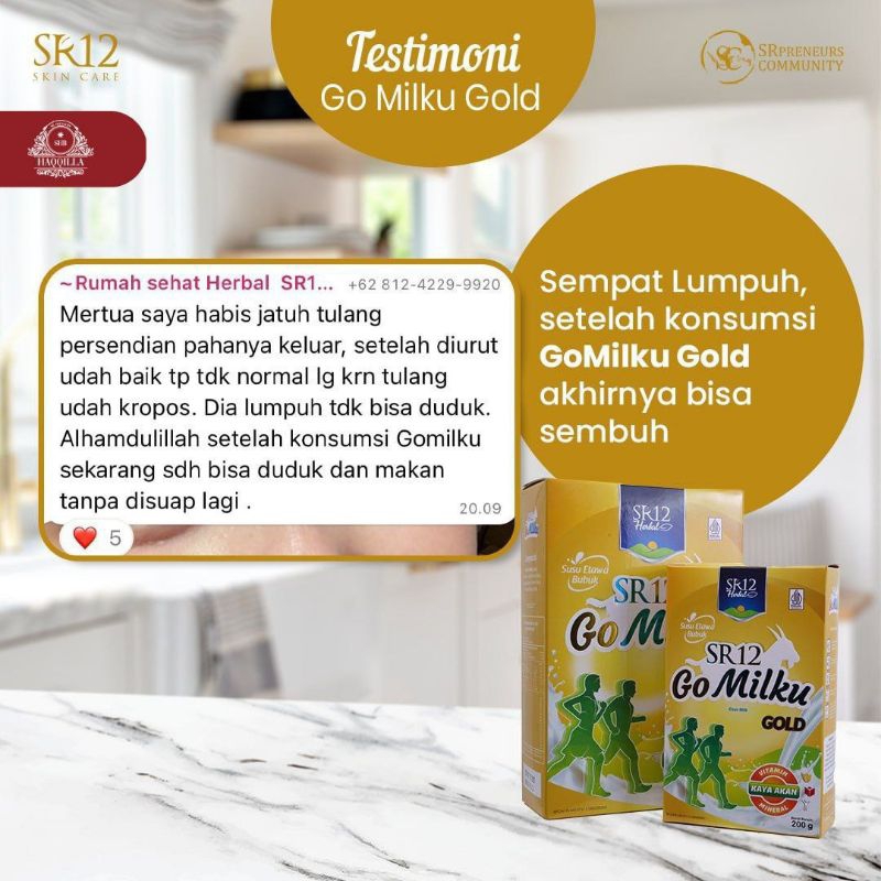 

Gomilku gold SR12 200gr adalah susu kambing etawa bubuk yang dikenal dengan kandungan nutrisi yang lengkap dan manfaatnya untuk kesehatan.