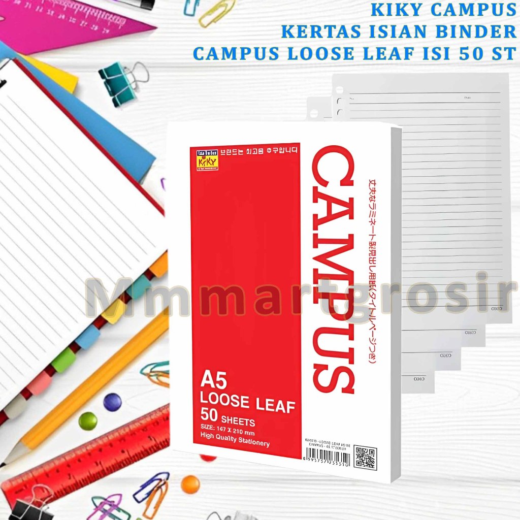 

Kiky Campus / Kertas Isian Binder / Campus Loose Leaf A5 / Isi 50 Sheets