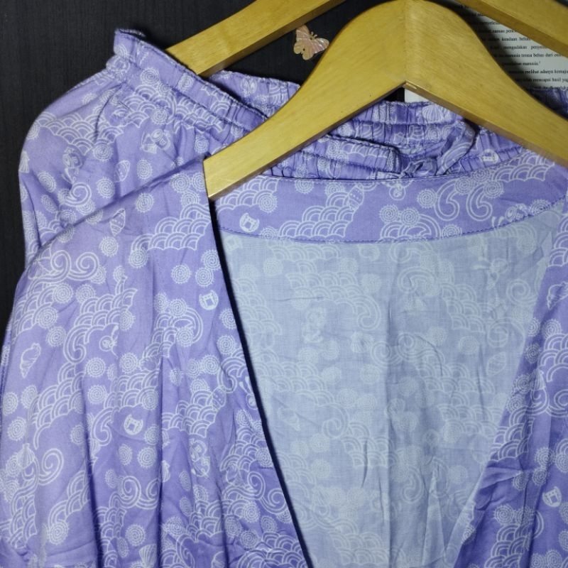 SET KIMONO SAMUE ALL SEASON TUNIK KATUN PREMIUM LILAC GERBANG TORII