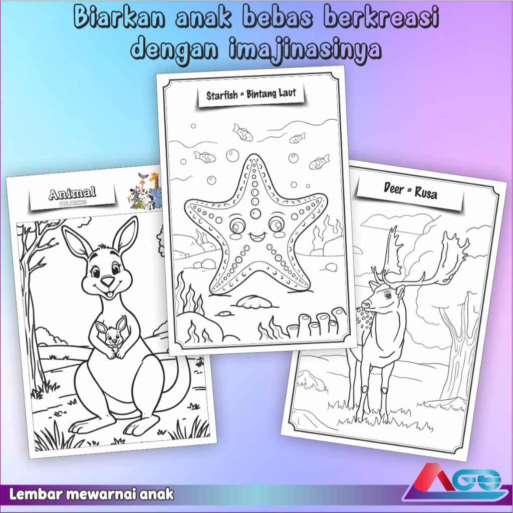 

Kertas Gambar Mewarnai Anak Isi 20 Lembar Untuk TK PAUD SD Coloring Book Tema Anak Anak