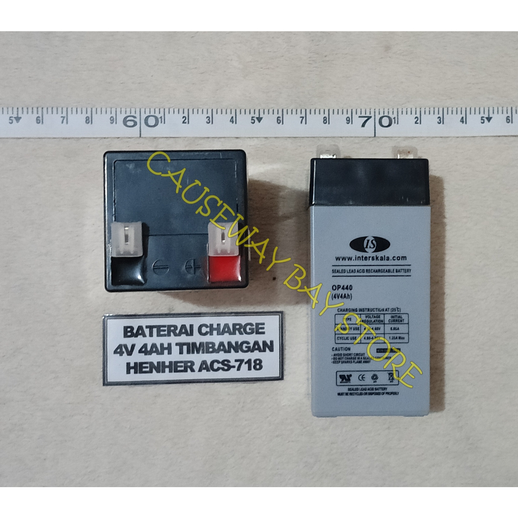 BATERAI CHARGE (AKI) 4V 4,0 Ah TIMBANGAN HENHER ACS 718