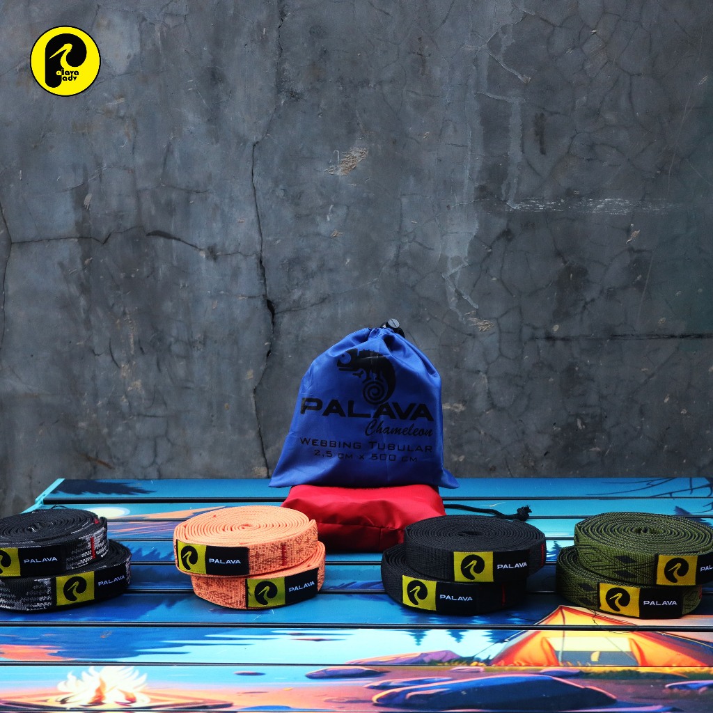 RB CHAMELEON webbing 500 x 2 cm Tubular Palava Adv full bartex tali hammock kuat dan bermotif