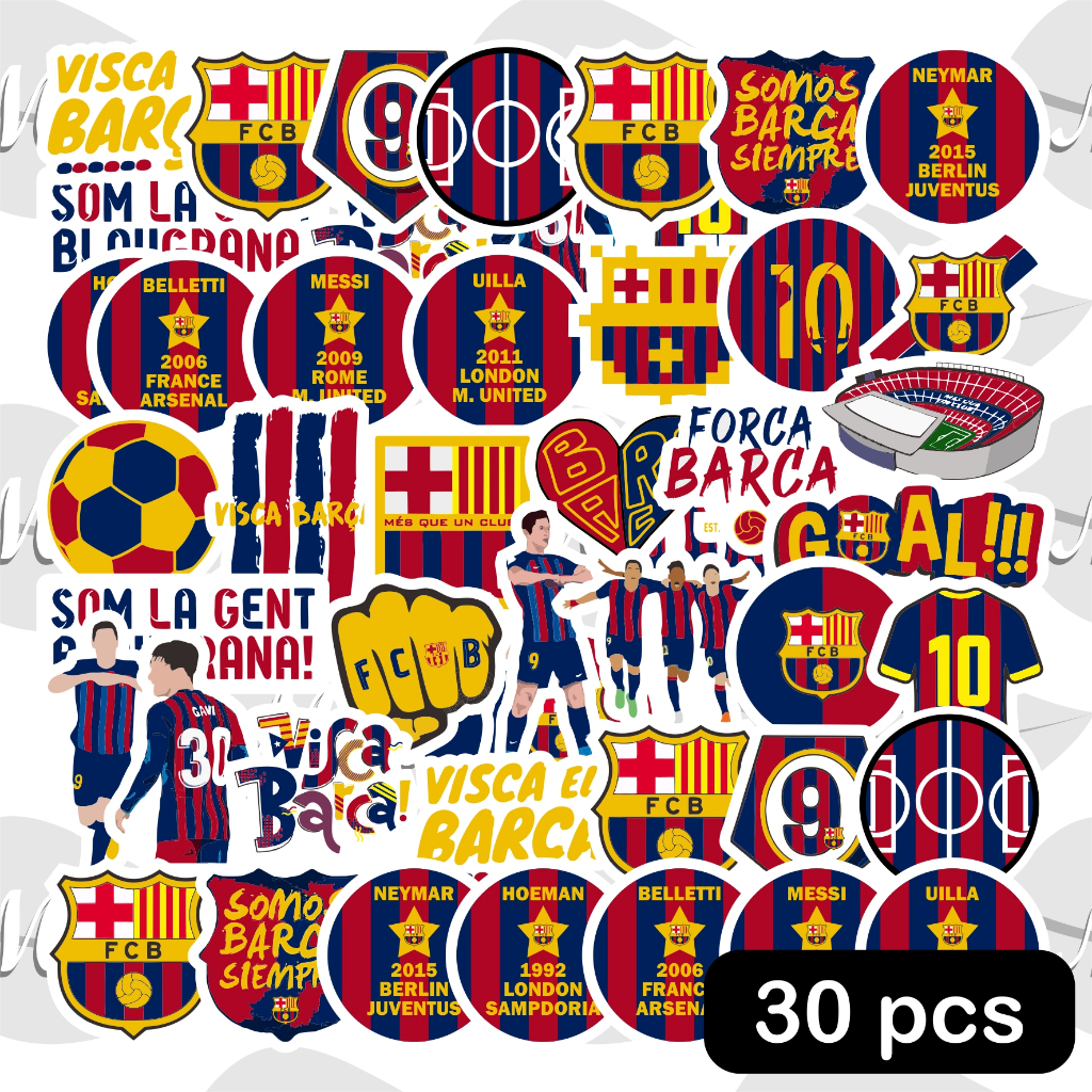 

(30 pcs) Stiker Bacelona | sticker barca cules sbi supporter fcb blaugrana waterproof anti tahan air