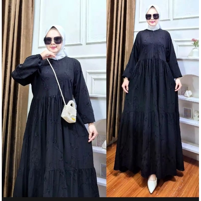 Katun Polo Bordir - Baju Gamis Wanita Model Terbaru Bahan Katun Polo Bordir - Gamis Seragaman/Gamis 