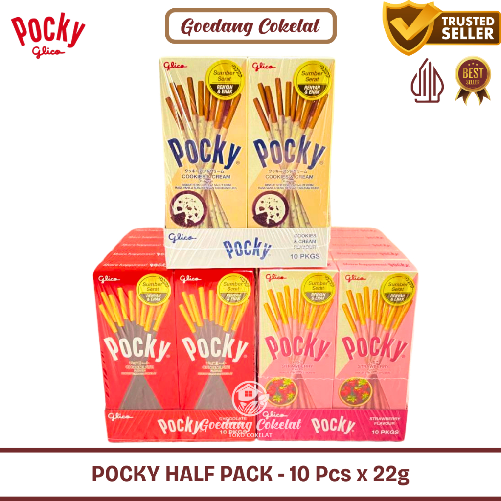 

Glico POCKY Coklat Stick Mini Half Snack Impor Halal 1 Pack Isi 10 Pcs x 22 gr