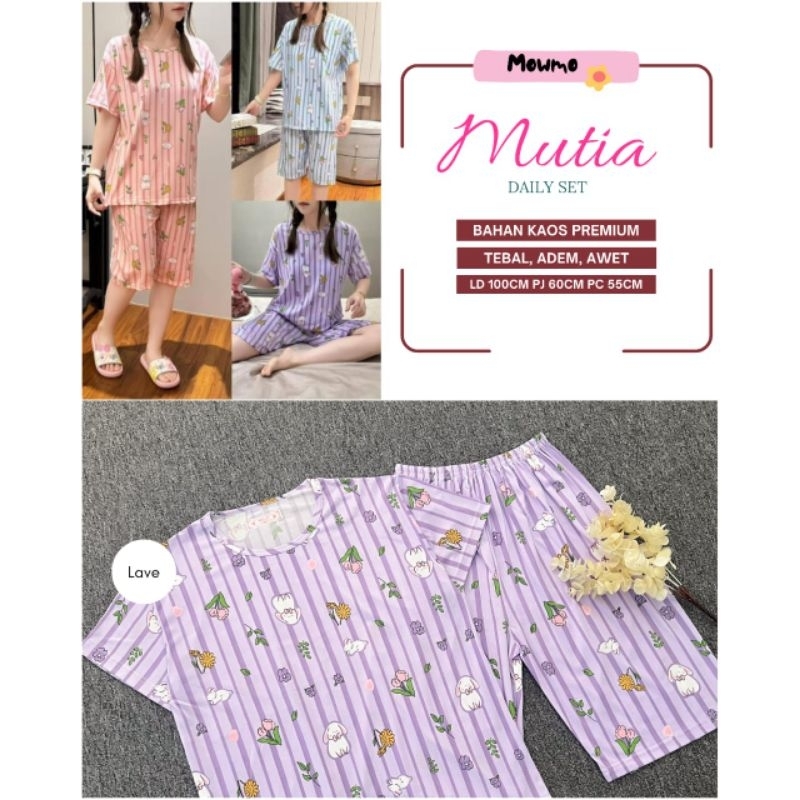Stelan Kaos & Celana Pendek Wanita (Mutia Set)