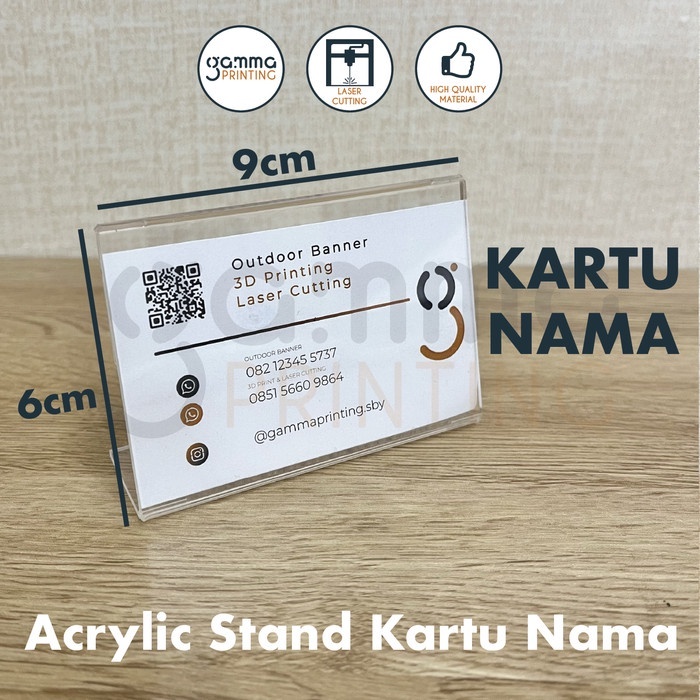 

Koota - Stand Kartu Nama Akrilik / Acrylic Name Card Holder L Price Tag Harga